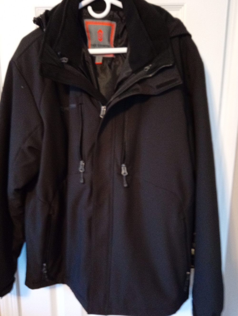 Free Country Black Men's Waterproof Hooded Raincoat